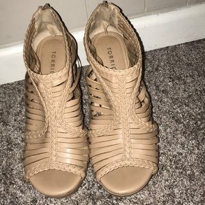 Nude high heeled Wedges